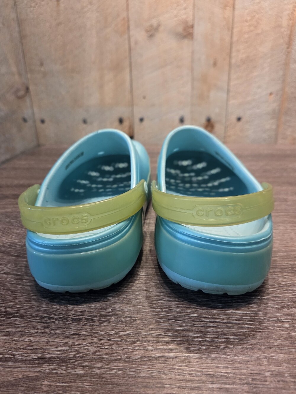 Crocs Crocband Ice Pop Clogs Ice Blue/Green RARE Fun Unique Color Size 7M 9W - Picture 6 of 9